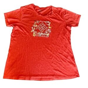 Columbia Short Sleeve Graphic T-Shirt - Womens Size Large - Orange